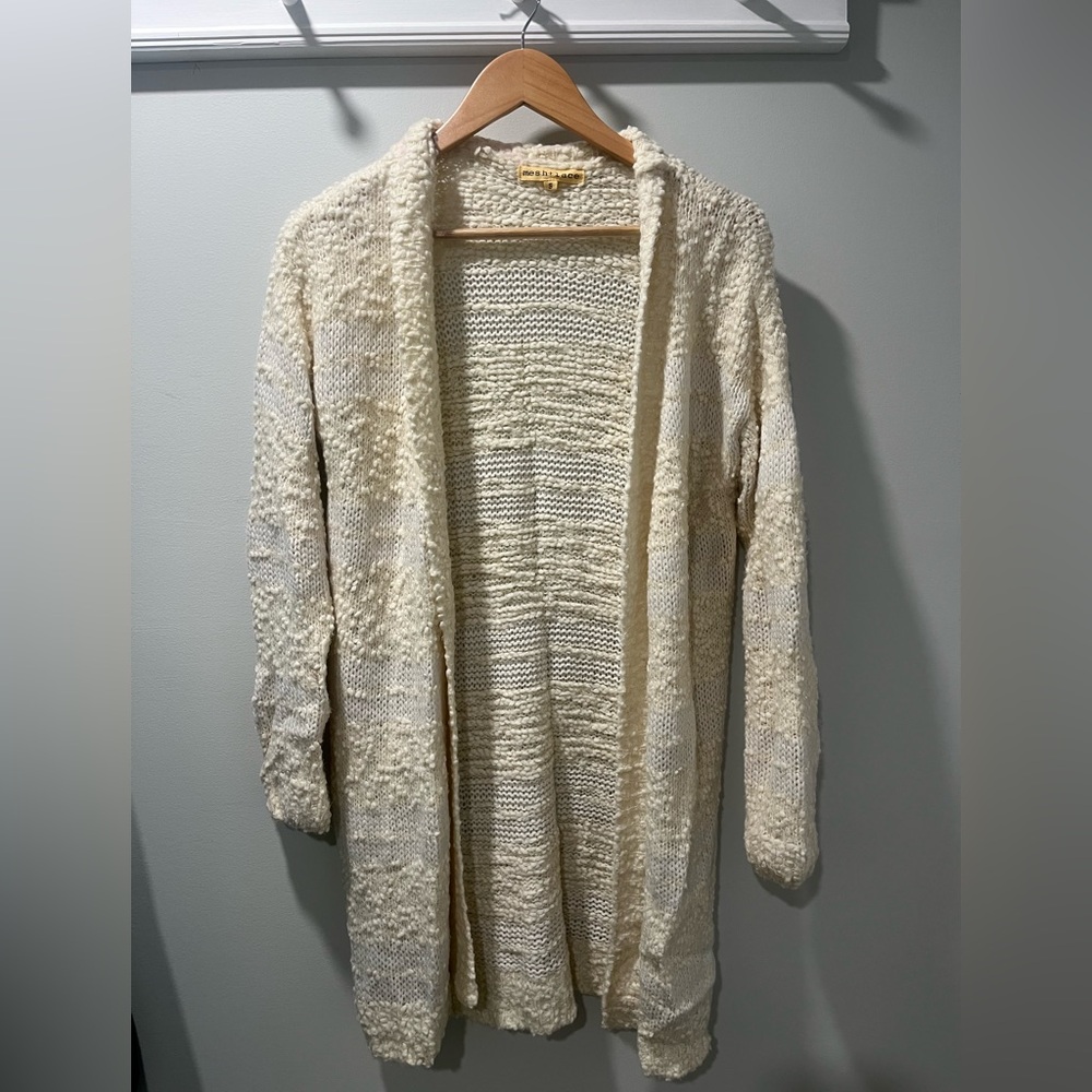 Anthropologie Cream Textured Cardigan